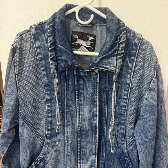 Really Cool Vintage 80s Acid Wash Denim Jean Jacket - Picture 5 of 6